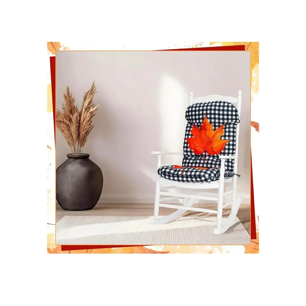 Chunful 4 Pcs Thanksgiving Large Fall Rocking Chair Cushions,